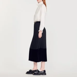 Outlet Long Pleated Wrapover Skirt Women Skirts