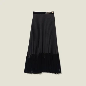 Outlet Long Pleated Wrapover Skirt Women Skirts