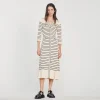 Online Long Sailor-Striped Dress Women Dresses