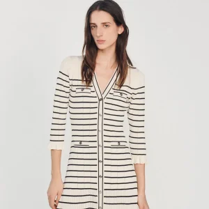 Online Long Sailor-Striped Dress Women Dresses