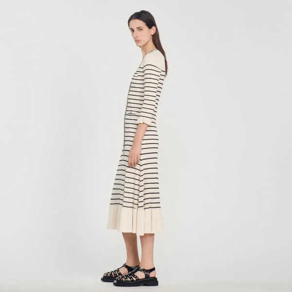 Online Long Sailor-Striped Dress Women Dresses