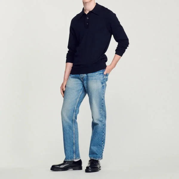 Outlet Merino Wool Polo Shirt Men Sweaters & Cardigans