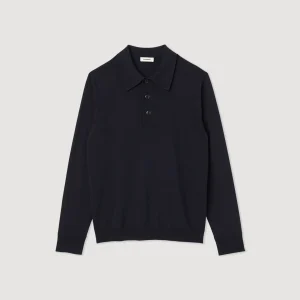 Outlet Merino Wool Polo Shirt Men Sweaters & Cardigans