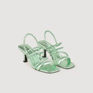 New Metallic Leather Sandals Women Sandals