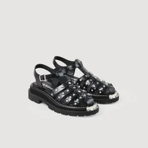 Fashion Olys Studded Leather Sandals Women Sandals