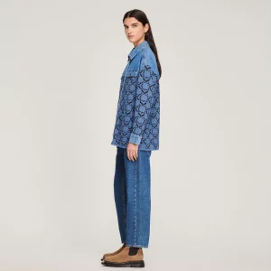 Store Oversized Coatigan In Mixed Materials Women Coatigans