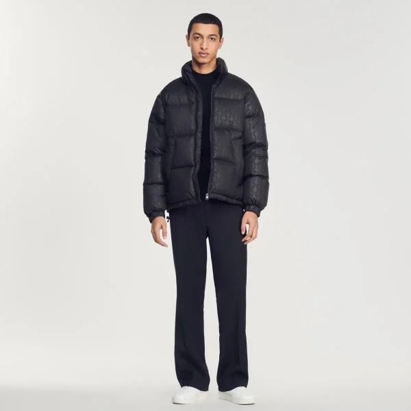 New Oversized Padded Sandro Logo Jacket Men Coats