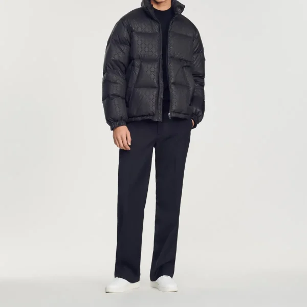 New Oversized Padded Sandro Logo Jacket Men Coats