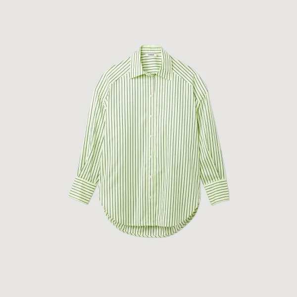 Discount Oversized Shirt With Stripes Women Tops & Shirts