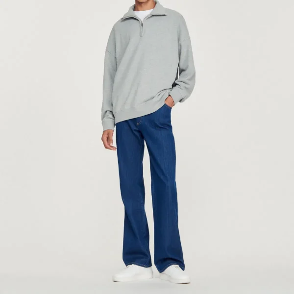 Cheap Oversized Trucker-Style Sweatshirt Men Sweatshirts