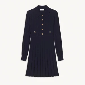 Outlet Pleated Knit Dress Women Dresses