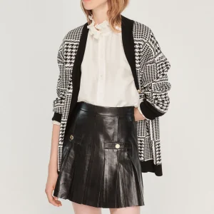 Clearance Pleated Short Leather Skirt Women Skirts