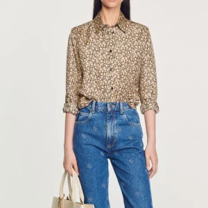 Outlet Printed Silk Shirt Women Tops & Shirts