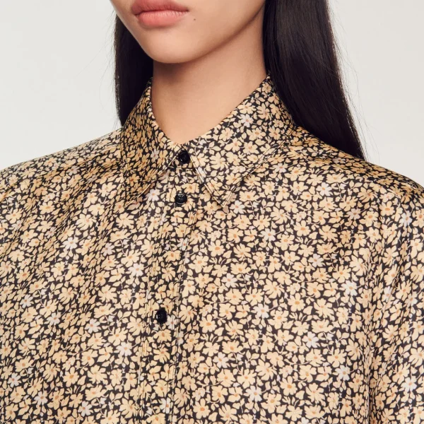 Outlet Printed Silk Shirt Women Tops & Shirts