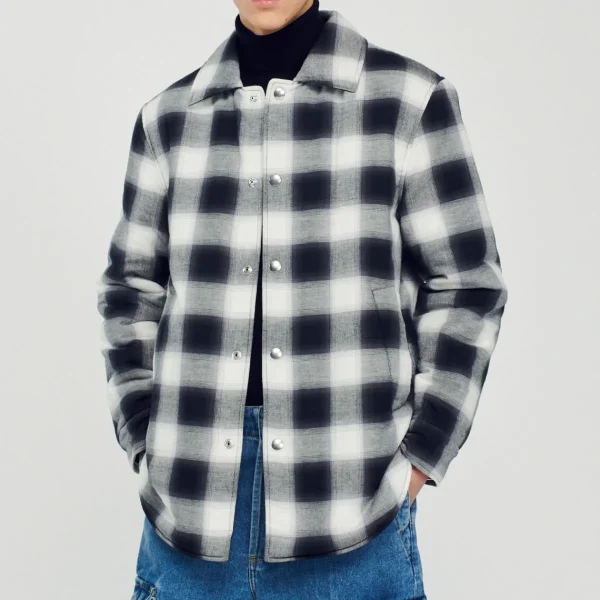 New Quilted Checked Jacket Men Jackets