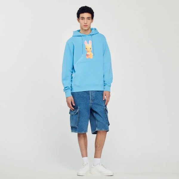 Flash Sale Rabbit Print Hoodie Men Sweatshirts