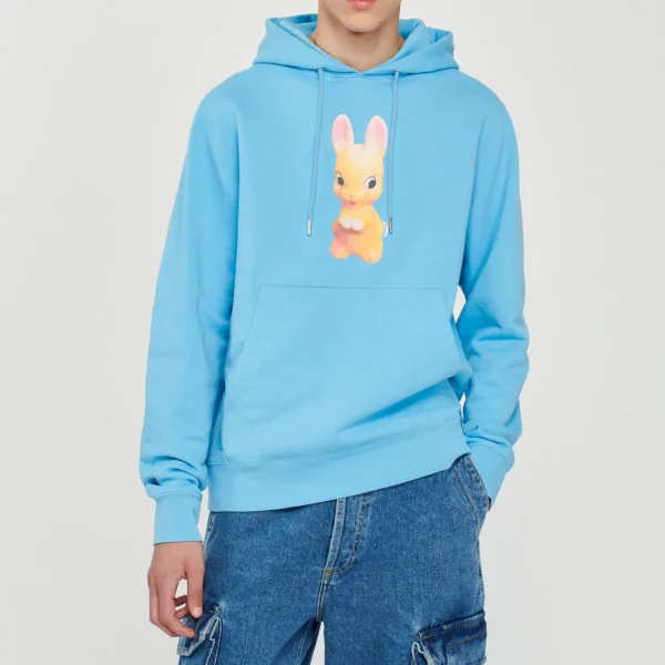 Flash Sale Rabbit Print Hoodie Men Sweatshirts