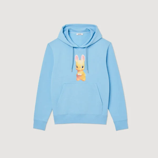 Flash Sale Rabbit Print Hoodie Men Sweatshirts