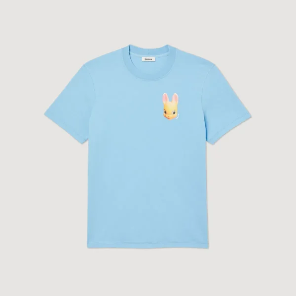 Shop Rabbit Print T-Shirt Men T-Shirts & Polos