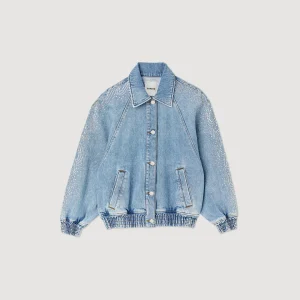 Best Rhinestone Denim Jacket Women Jackets & Blazers