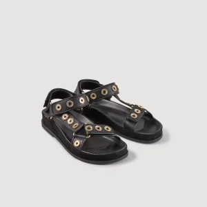 Online Rhinestone Hook-And-Loop Sandals Women Sandals