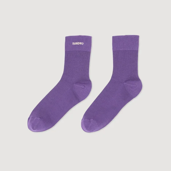 New Sandro Embroidered Socks Women Socks