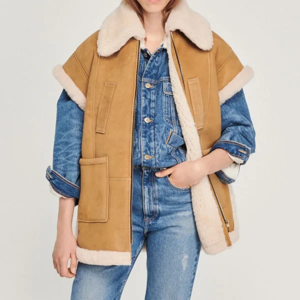 New Sheepskin Vest Women Coats