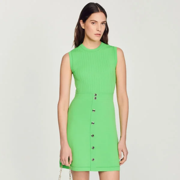 Sale Short Dress With Buttons Women Dresses