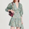 Outlet Short Flowing Dress With Floral Print Women Dresses