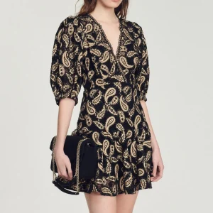 Best Short Guipure Dress With Paisley Print Women Dresses