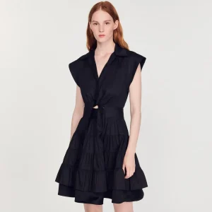 Outlet Short Ruffled Dress Women Dresses