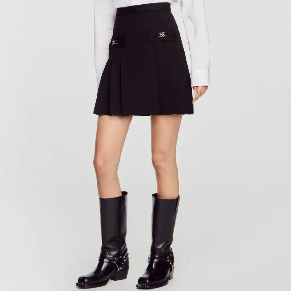 Fashion Short Skirt With Stitched Pleats Women Skirts