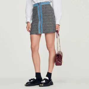 Cheap Short Tweed And Denim Skirt Women Skirts