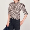 Outlet Silk Floral Shirt Women Tops & Shirts