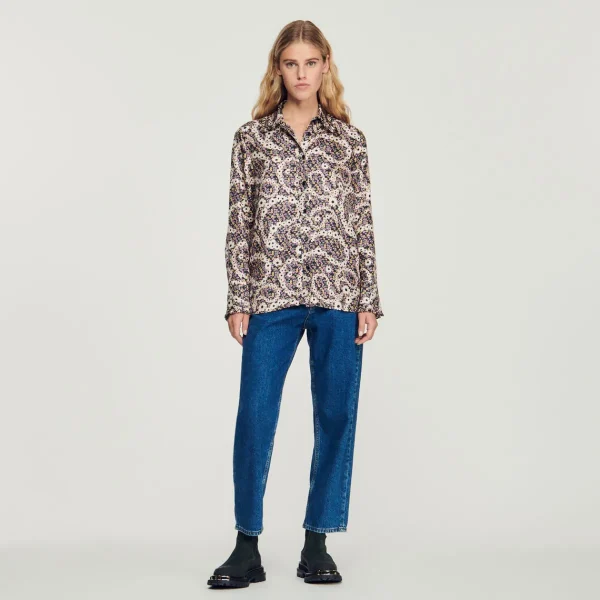 Outlet Silk Floral Shirt Women Tops & Shirts