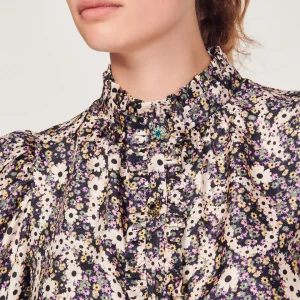 Outlet Silk Floral Shirt Women Tops & Shirts