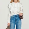 Cheap Silk Ruffled Shirt Women Tops & Shirts