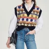 Best Sale Sleeveless Sweater With Motif Women Sweaters & Cardigans