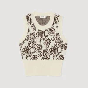 Discount Sleeveless Sweater With Paisley Print Women Sweaters & Cardigans