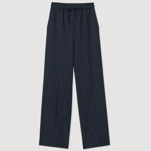 Online Striped Wide-Leg Pants Women Matching Sets