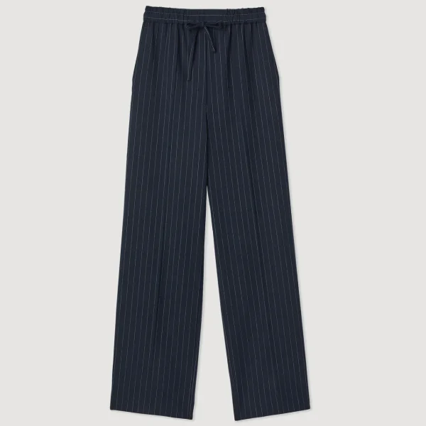 Online Striped Wide-Leg Pants Women Matching Sets