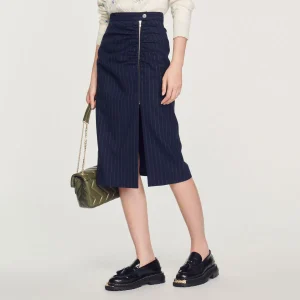 Online Striped Zip Skirt Women Skirts