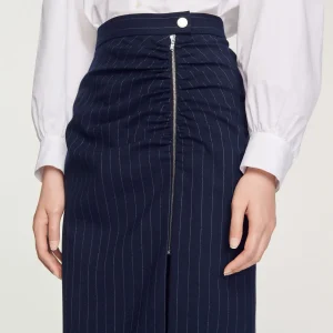 Online Striped Zip Skirt Women Skirts