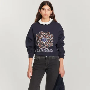 Cheap Sweatshirt With Contrasting Neck Women Sweaters & Cardigans