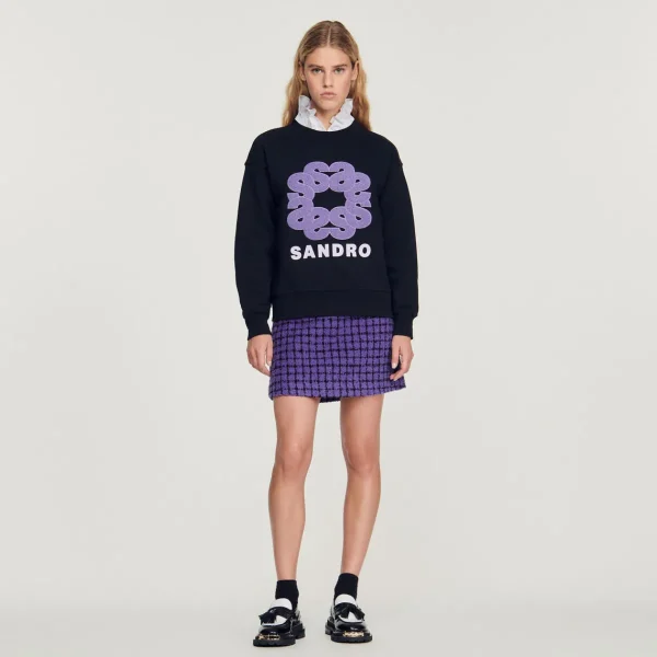 Clearance Sweatshirt With Contrasting Sandro Motif Women Sweaters & Cardigans