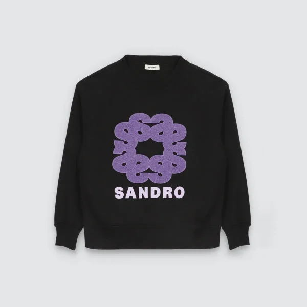 Clearance Sweatshirt With Contrasting Sandro Motif Women Sweaters & Cardigans