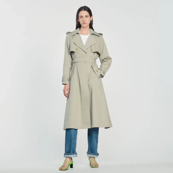 Flash Sale Trench Coat With Pleated Back Women Coats