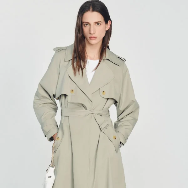 Flash Sale Trench Coat With Pleated Back Women Coats