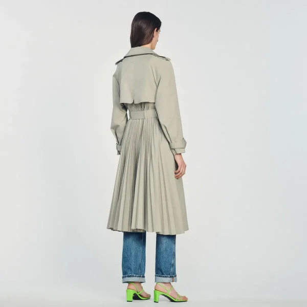 Flash Sale Trench Coat With Pleated Back Women Coats