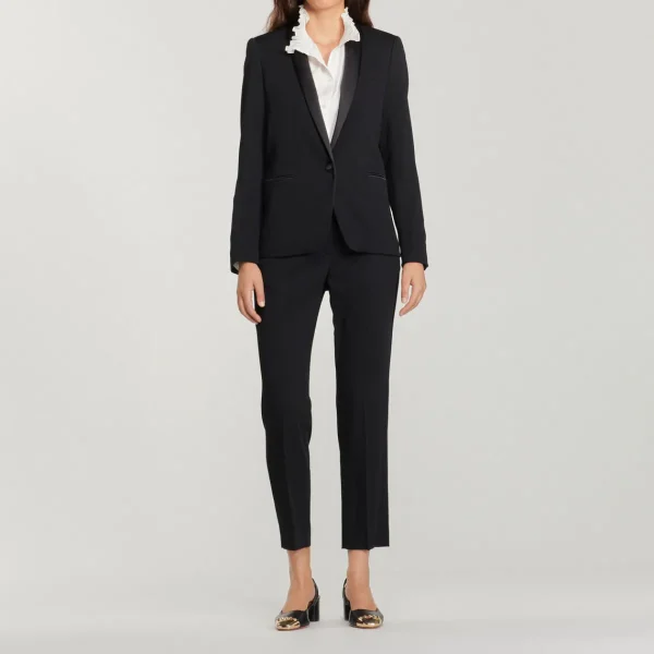 New Tuxedo Jacket With Satin Inset Women Jackets & Blazers